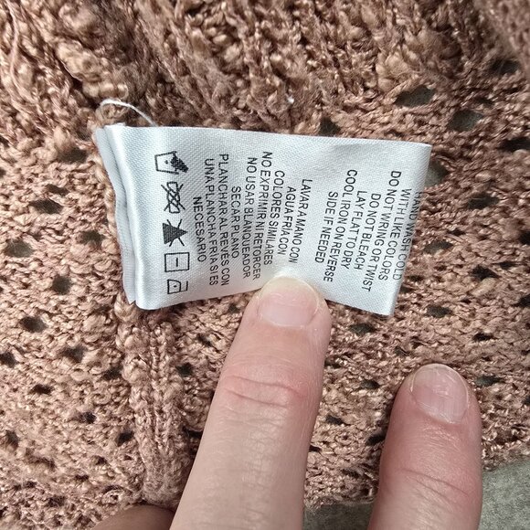 Altard State Womens Crochet Open Front Cardigan Sweater Small Blush Pink - Picture 6 of 7